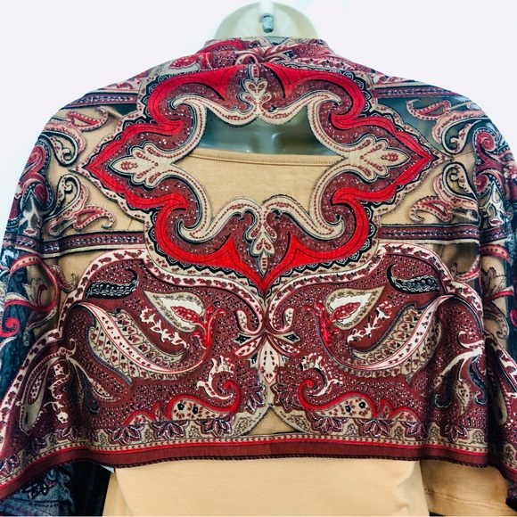 Rust Orange Black Burn Out Scarf - Picture 14 of 16